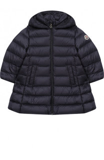 Стеганое пальто на молнии с капюшоном Moncler Enfant