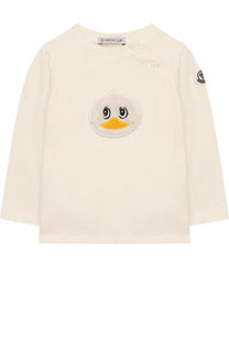 Хлопковый лонгслив с нашивкой Moncler Enfant