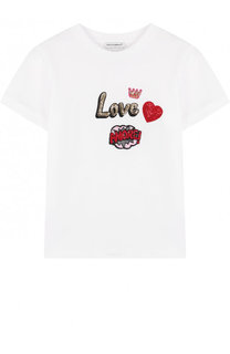 Хлопковая футболка с нашивками Dolce & Gabbana