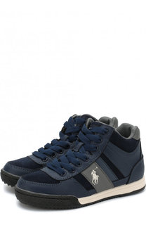 Высокие кожаные кеды на шнуровке и молнии Polo Ralph Lauren