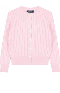 Хлопковый кардиган фактурной вязки Polo Ralph Lauren