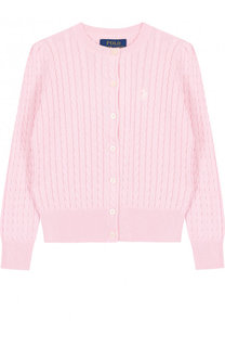 Хлопковый кардиган фактурной вязки на пуговицах Polo Ralph Lauren