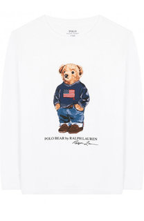 Хлопковый лонгслив с принтом Polo Ralph Lauren