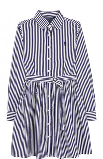 Хлопковое платье-рубашка с поясом Polo Ralph Lauren