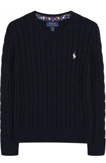 Хлопковый пуловер фактурной вязки Polo Ralph Lauren