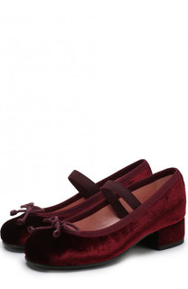 Туфли с бархатной отделкой и эластичной вставкой Pretty Ballerinas