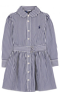 Хлопковое платье-рубашка с поясом Polo Ralph Lauren