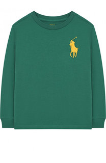 Хлопковый лонгслив с нашивкой Polo Ralph Lauren