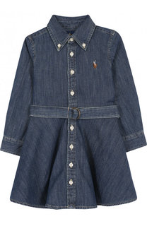 Джинсовое платье-рубашка с воротником button down и поясом Polo Ralph Lauren