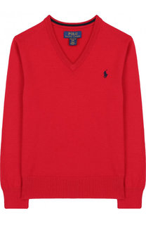 Хлопковый пуловер с V-образным вырезом Polo Ralph Lauren