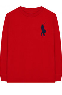 Хлопковый лонгслив с нашивкой Polo Ralph Lauren