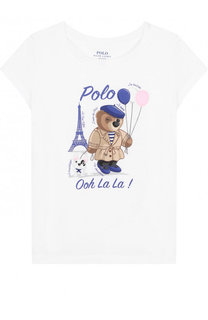 Хлопковая футболка с принтом Polo Ralph Lauren