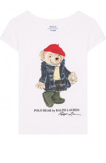 Хлопковая футболка с принтом Polo Ralph Lauren