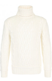 Шерстяной свитер крупной вязки с воротником-стойкой Paul&Shark