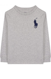 Хлопковый лонгслив с нашивкой Polo Ralph Lauren