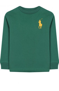 Хлопковый лонгслив с нашивкой Polo Ralph Lauren