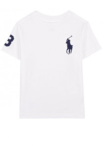Хлопковая футболка с логотипом бренда Polo Ralph Lauren