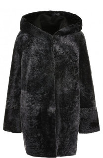 Двусторонняя дубленка с капюшоном из овчины DROMe
