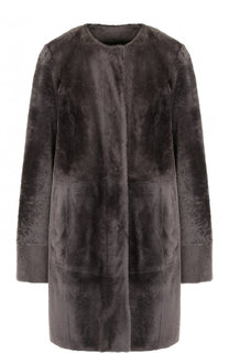 Двусторонняя дубленка с круглым вырезом из овчины DROMe