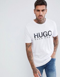 Белая футболка с большим логотипом HUGO - Белый