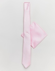 Розовые галстук и платок для нагрудного кармана New Look - Розовый