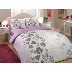 Комплект постельного белья Hobby home collection 2-х сп, ранфорс, Flore, лиловый (1501000651)