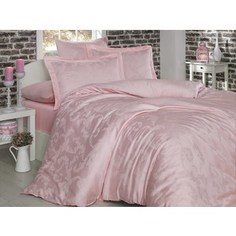 Комплект постельного белья Hobby home collection Евро, бамбук Diamond Flower нежно-розовое