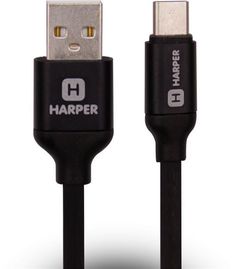 Кабель HARPER USB Type-C - USB 2.0, 1.0м, черный [sch-730]