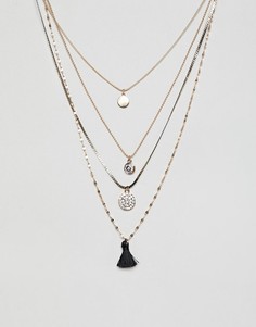 Длинное ожерелье с подвесками и кисточками ALDO - Золотой