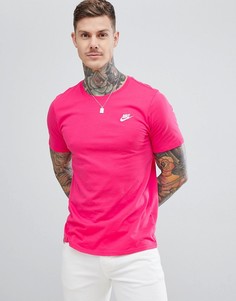 Розовая футболка с логотипом-галочкой Nike Club 827021-675 - Розовый