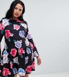 Короткое приталенное платье с цветочным принтом Praslin - Мульти