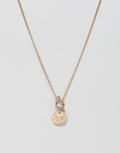 Золотистое ожерелье с подвеской в виде монеты Liars & Lovers - Золотой