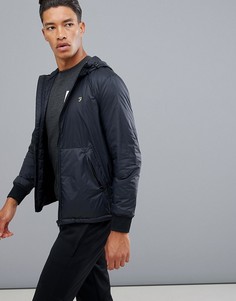 Farah Sport Busby zip-thru hooded track jacket in navy - Черный