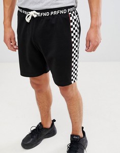 Profound Aesthetic shorts with checkerboard panel in black - Черный