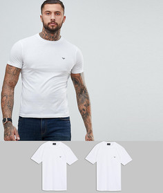 2 белых футболки с круглым вырезом Emporio Armani - Белый