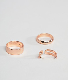 3 золотисто-розовых кольца Icon Brand - Золотой