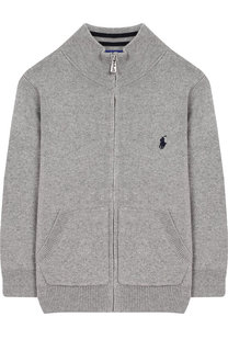 Хлопковый кардиган на молнии с воротником-стойкой Polo Ralph Lauren