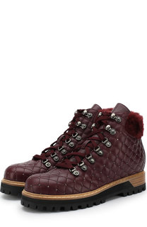 Кожаные ботинки на шнуровке с внутренней отделкой из овчины Le Silla