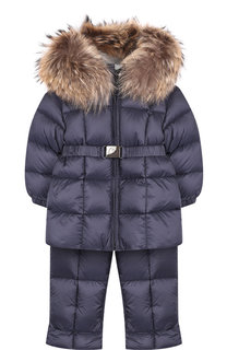 Комплект из пуховой куртки и комбинезона на подтяжках Moncler Enfant