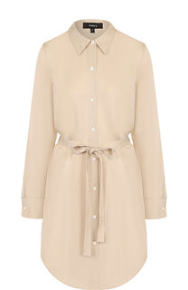 Шелковое платье-рубашка с поясом Theory