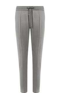 Шерстяные брюки прямого кроя с поясом на резинке HUGO