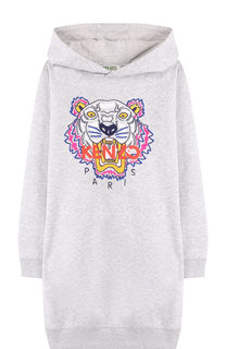 Хлопковое платье с капюшоном Kenzo