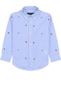 Хлопковая сорочка в полоску Ralph Lauren