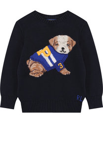 Хлопковый пуловер с вышивкой Ralph Lauren