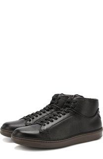 Высокие кожаные кеды с внутренней меховой отделкой Barrett