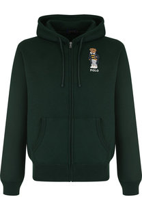 Хлопковая толстовка на молнии с капюшоном Polo Ralph Lauren