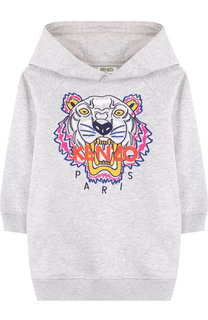 Хлопковое платье с капюшоном Kenzo
