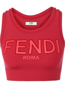 Укороченный топ с логотипом бренда Fendi