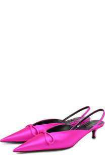 Атласные мюли Knife на каблуке kitten heel Balenciaga