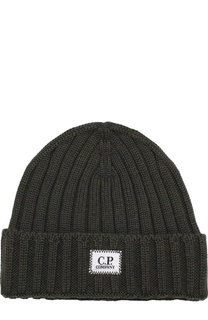 Шерстяная шапка с логотипом бренда C.P. Company